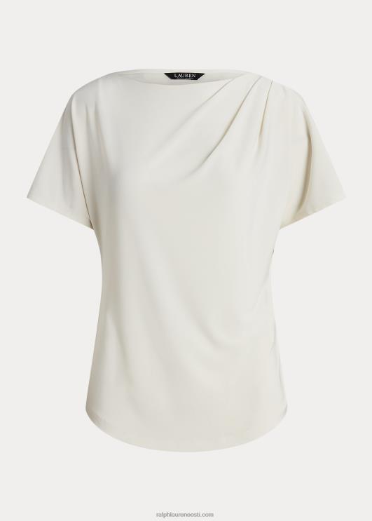 Ralph Lauren naised plisseeritud veniv trikoo särk PR0V4843 mascarpone kreem