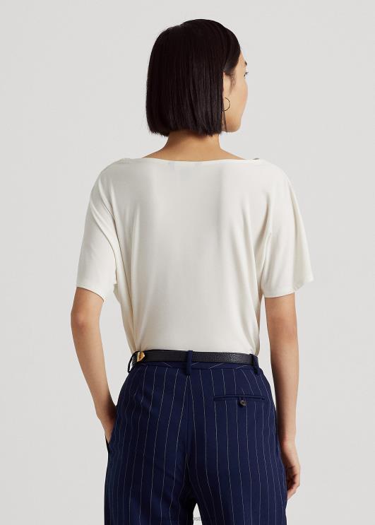 Ralph Lauren naised plisseeritud veniv trikoo särk PR0V4843 mascarpone kreem