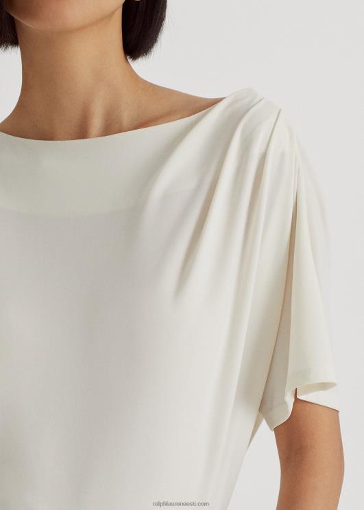 Ralph Lauren naised plisseeritud veniv trikoo särk PR0V4843 mascarpone kreem