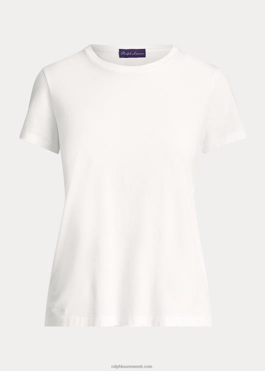 Ralph Lauren naised puuvillane crewneck T-särk PR0V3437 optika valge