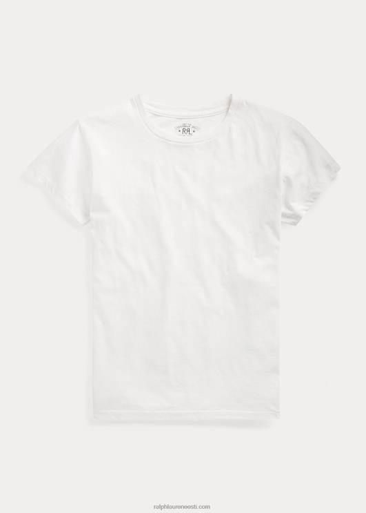 Ralph Lauren naised puuvillane jersey crewneck T-särk PR0V9381 valge