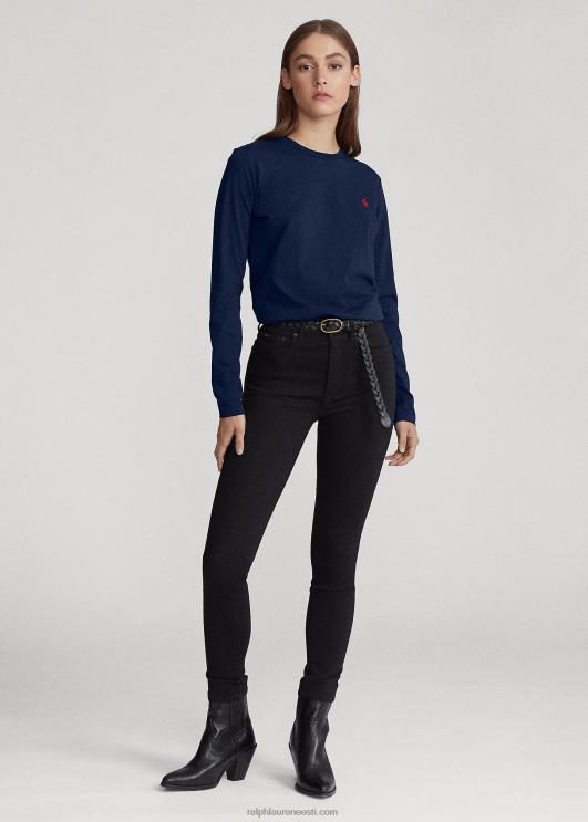 Ralph Lauren naised puuvillane jersey pikkade varrukatega t-särk PR0V4747 kruiisilaevastik