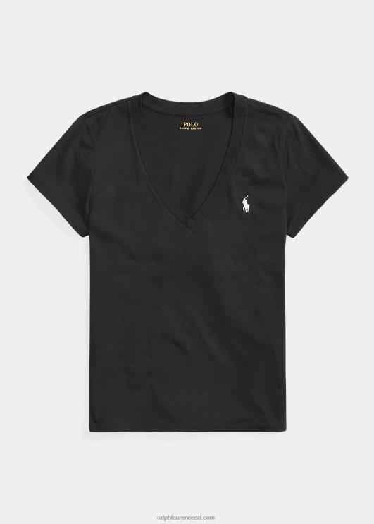 Ralph Lauren naised puuvillane trikoo v-kaelusega särk PR0V9491