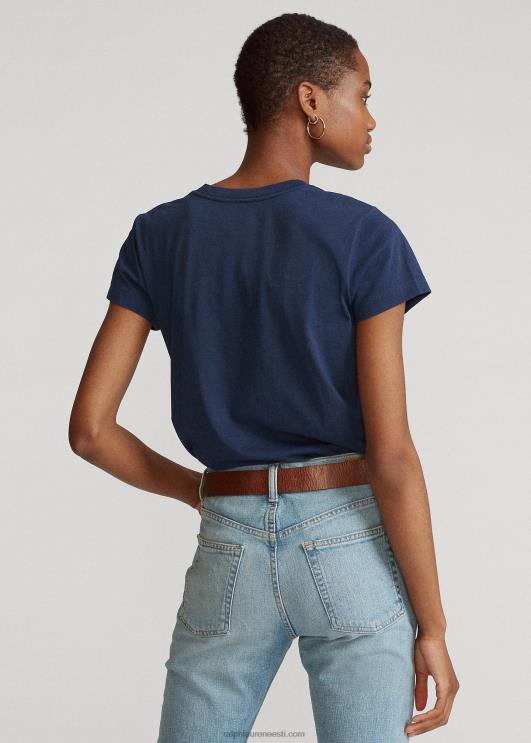 Ralph Lauren naised puuvillane trikoo v-kaelusega särk PR0V9492