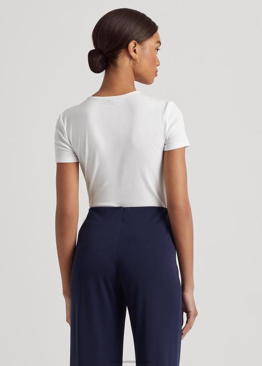 Ralph Lauren naised puuvillasegune t-särk PR0V4255 valge