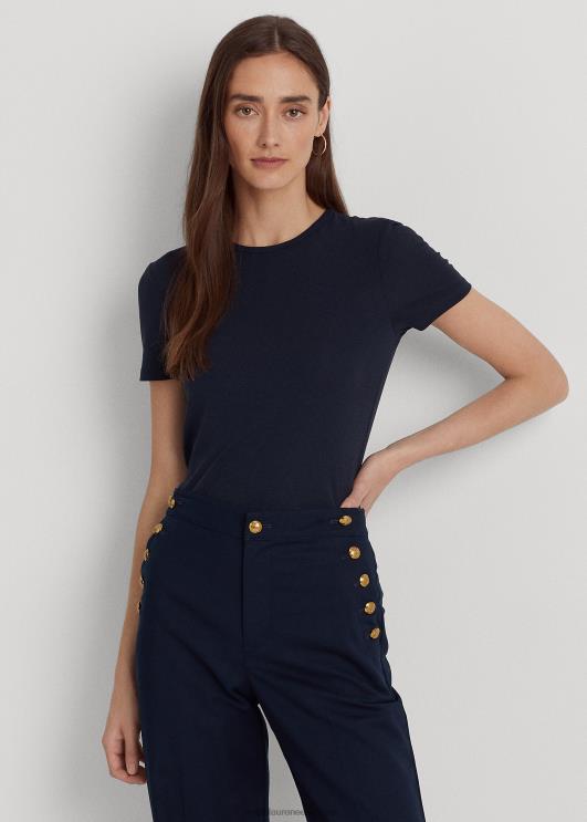 Ralph Lauren naised puuvillasegune t-särk PR0V4256 merevägi