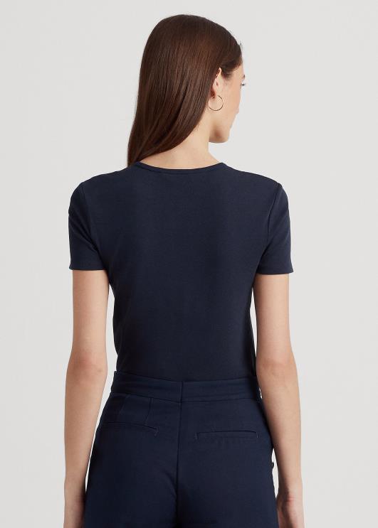 Ralph Lauren naised puuvillasegune t-särk PR0V4256 merevägi