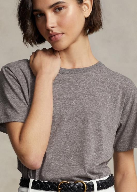 Ralph Lauren naised puuvillasegune trikoosärk PR0V3194 kanarbikuhall