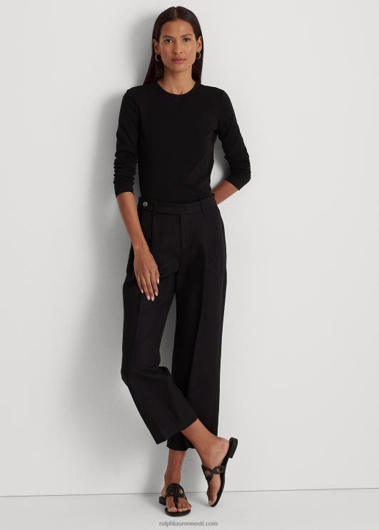 Ralph Lauren naised puuvillasegust pikkade varrukatega topp PR0V4239 must