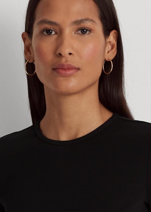 Ralph Lauren naised puuvillasegust pikkade varrukatega topp PR0V4239 must