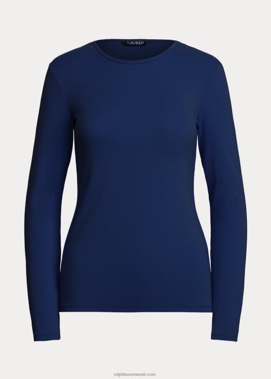 Ralph Lauren naised puuvillasegust pikkade varrukatega topp PR0V4240 merevägi