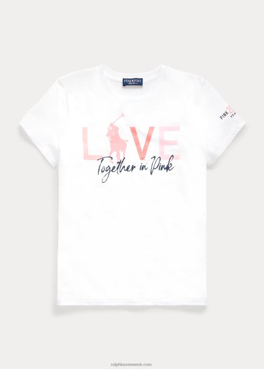 Ralph Lauren naised roosa poni puuvillane t-särk PR0V3434