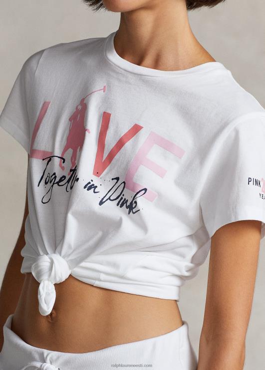 Ralph Lauren naised roosa poni puuvillane t-särk PR0V3435