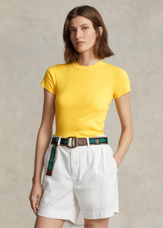 Ralph Lauren naised soonikuga puuvillane t-särk PR0V2874 kollauim