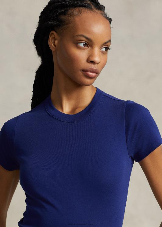 Ralph Lauren naised soonikuga puuvillane t-särk PR0V2877 sügis kuninglik