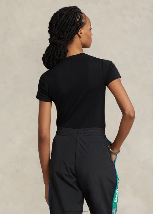 Ralph Lauren naised soonikuga puuvillane t-särk PR0V2879 must