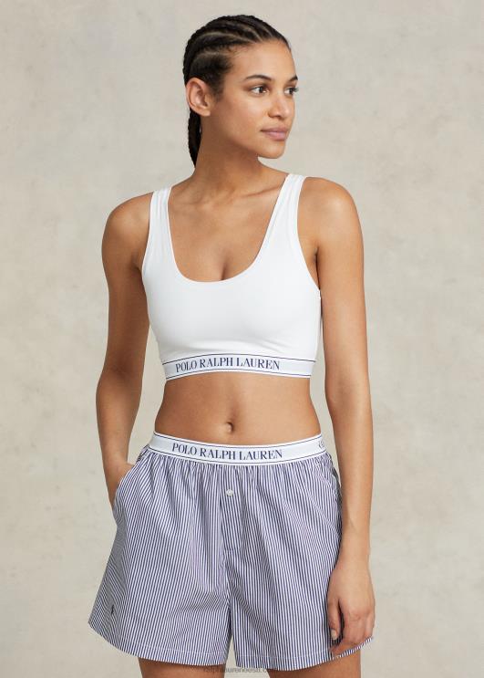 Ralph Lauren naised korduva logoga kühvel kärbitud tank PR0V3389 valge pilv