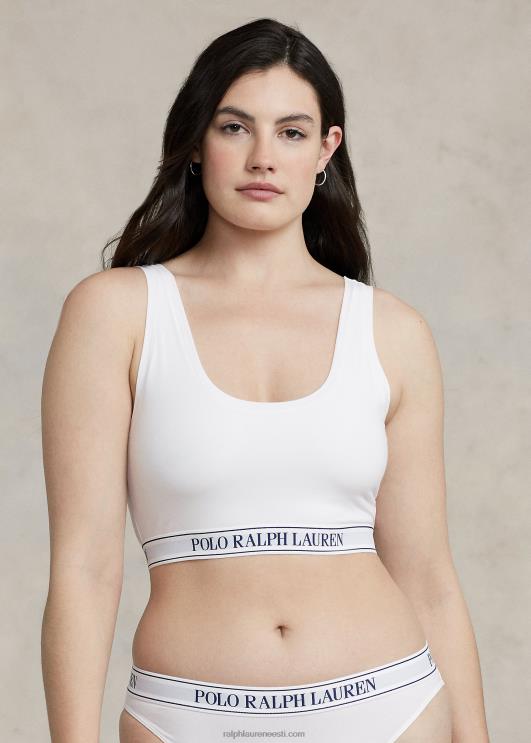 Ralph Lauren naised korduva logoga kühvel kärbitud tank PR0V3389 valge pilv