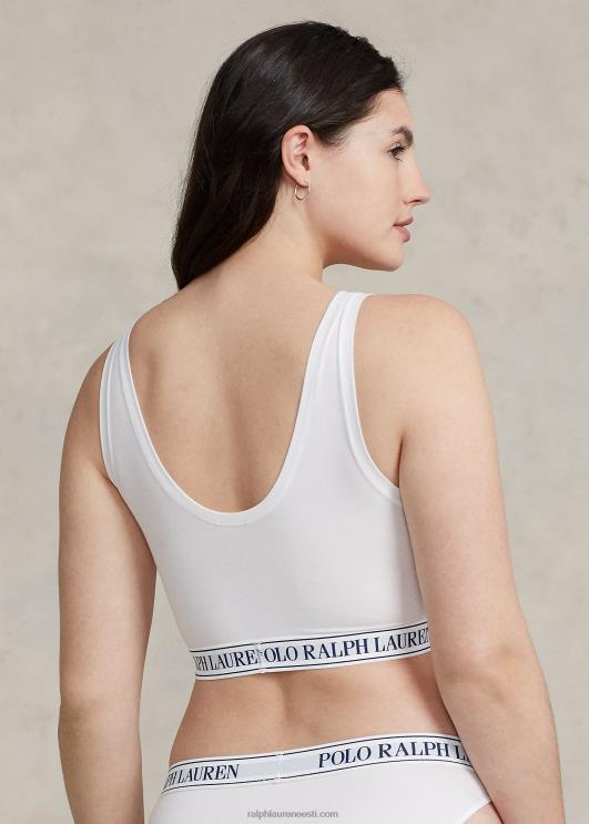 Ralph Lauren naised korduva logoga kühvel kärbitud tank PR0V3389 valge pilv