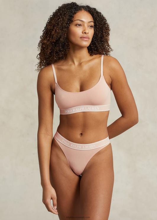 Ralph Lauren naised korduva logoga kärbitud kühvelkaela paak PR0V3384 savi