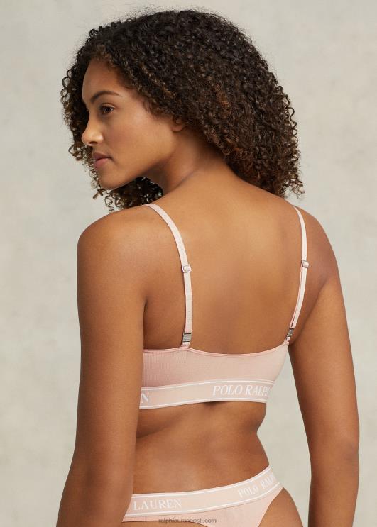 Ralph Lauren naised korduva logoga kärbitud kühvelkaela paak PR0V3384 savi