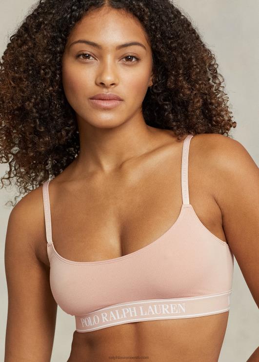 Ralph Lauren naised korduva logoga kärbitud kühvelkaela paak PR0V3384 savi