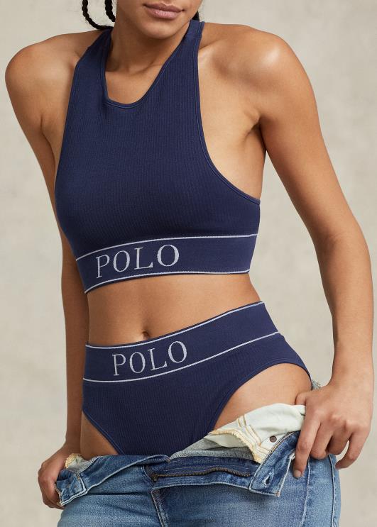 Ralph Lauren naised õmblusteta kärbitud juveelkaela paak PR0V3366 merevägi