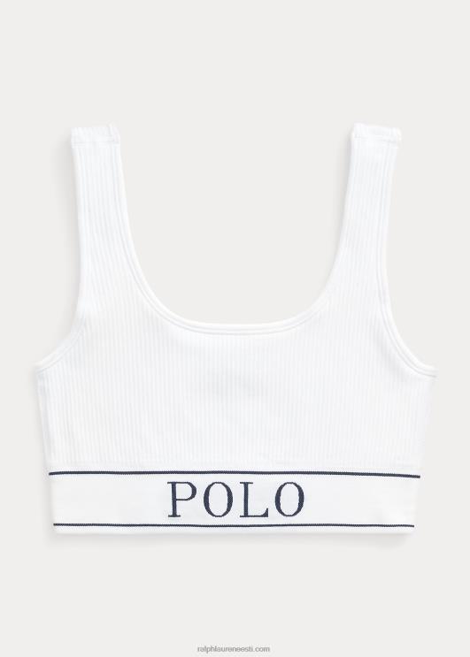 Ralph Lauren naised õmblusteta kärbitud kühvelkaela paak PR0V3362 valge pilv