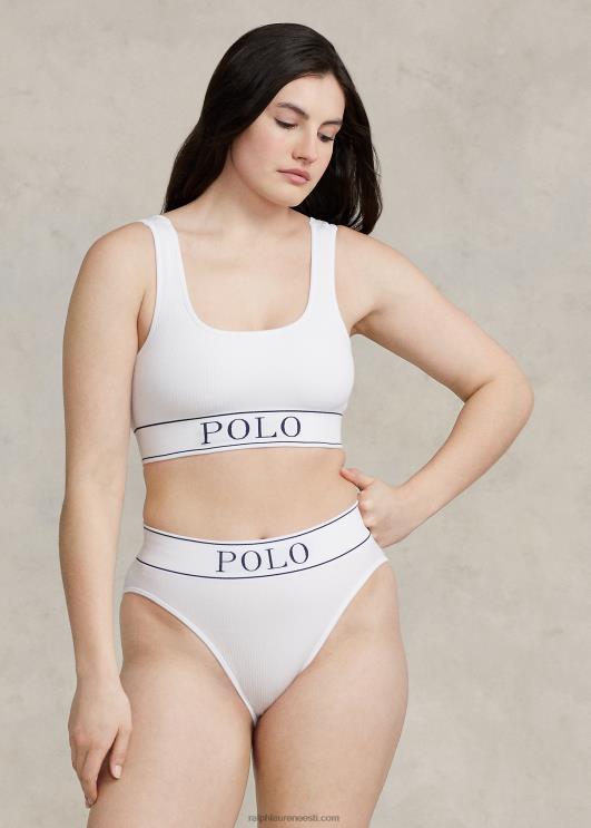 Ralph Lauren naised õmblusteta kärbitud kühvelkaela paak PR0V3362 valge pilv