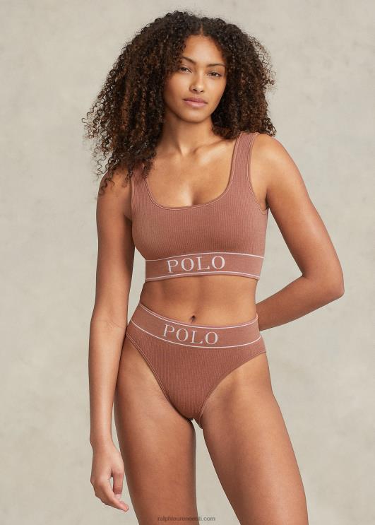 Ralph Lauren naised õmblusteta kärbitud kühvelkaela paak PR0V3363 terrakota