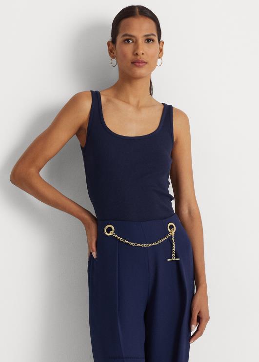 Ralph Lauren naised puuvillaseguga paagitop PR0V3829 rafineeritud merevägi