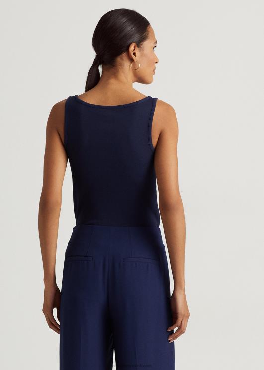 Ralph Lauren naised puuvillaseguga paagitop PR0V3829 rafineeritud merevägi