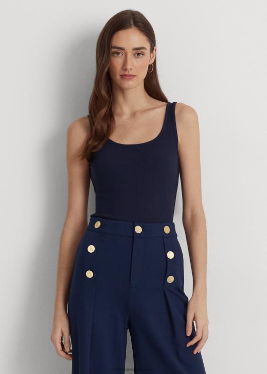 Ralph Lauren naised puuvillaseguga paagitop PR0V4312 rafineeritud merevägi