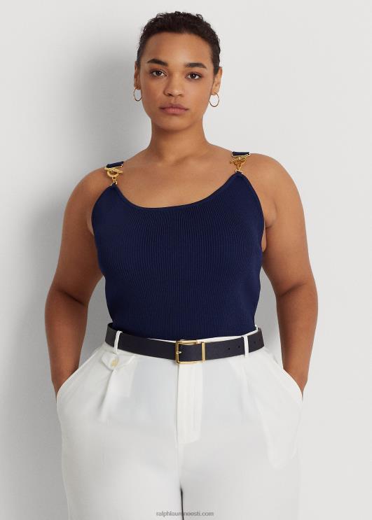 Ralph Lauren naised soonikuga kootud topp PR0V4811 rafineeritud merevägi