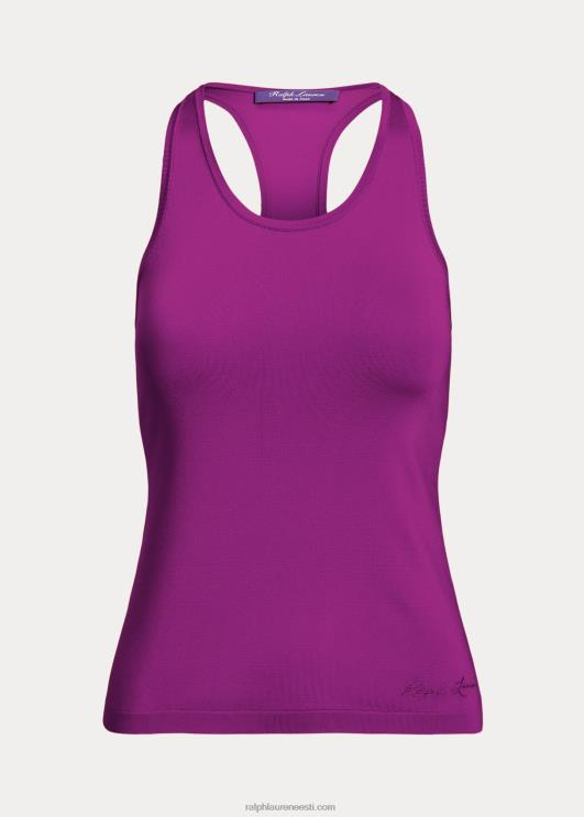 Ralph Lauren naised veniv siidist Racerback tanktop PR0V9371 särav marja