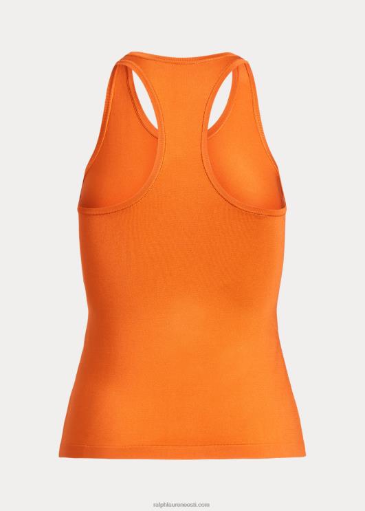 Ralph Lauren naised veniv siidist Racerback tanktop PR0V9373 mooni apelsin