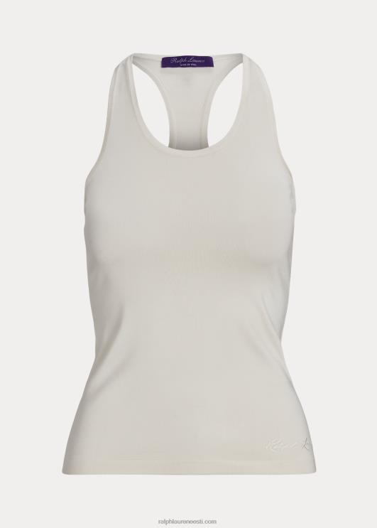 Ralph Lauren naised veniv siidist Racerback tanktop PR0V9374 valkjas