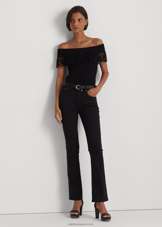 Ralph Lauren naised ääristega õlavaba ülaosa PR0V4361 must