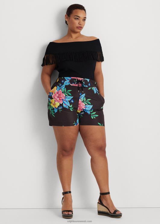 Ralph Lauren naised ääristega õlavaba ülaosa PR0V4536 must