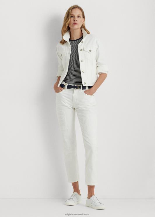 Ralph Lauren naised aasakujuline lõdvestunud kitsenev teksa PR0V4356 valge pesu