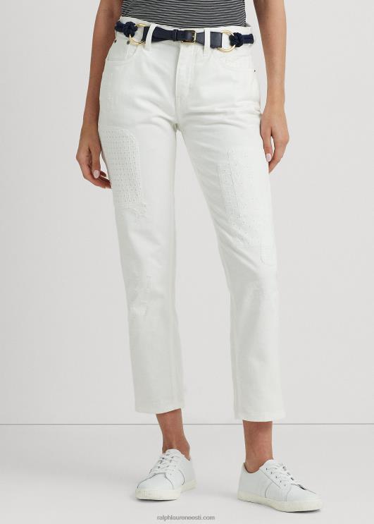 Ralph Lauren naised aasakujuline lõdvestunud kitsenev teksa PR0V4356 valge pesu