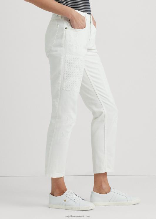 Ralph Lauren naised aasakujuline lõdvestunud kitsenev teksa PR0V4356 valge pesu