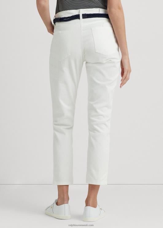 Ralph Lauren naised aasakujuline lõdvestunud kitsenev teksa PR0V4356 valge pesu