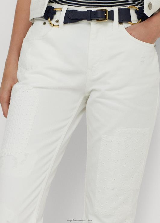 Ralph Lauren naised aasakujuline lõdvestunud kitsenev teksa PR0V4356 valge pesu