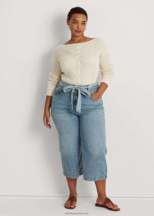 Ralph Lauren naised kärbitud laia säärega teksad PR0V4816 riviera pesu