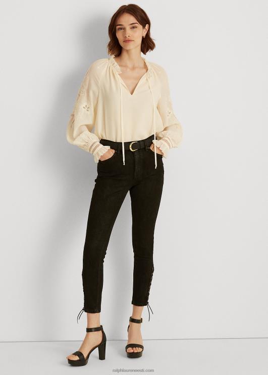 Ralph Lauren naised kõrge kõrgusega kitsad pahkluuteksad PR0V9586 must pesu