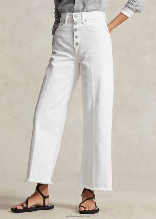 Ralph Lauren naised kõrghoone laia säärega kärbitud teksa PR0V3148 nieves pesta