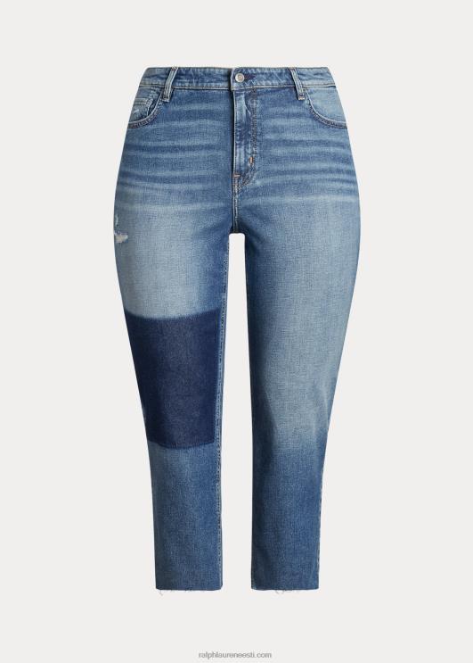 Ralph Lauren naised kõrghoone sirgelt kärbitud teksapüksid PR0V4609 indigo oru pesu