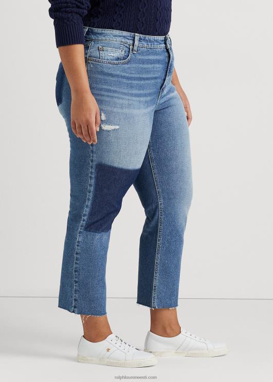 Ralph Lauren naised kõrghoone sirgelt kärbitud teksapüksid PR0V4609 indigo oru pesu