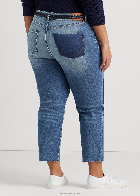 Ralph Lauren naised kõrghoone sirgelt kärbitud teksapüksid PR0V4609 indigo oru pesu